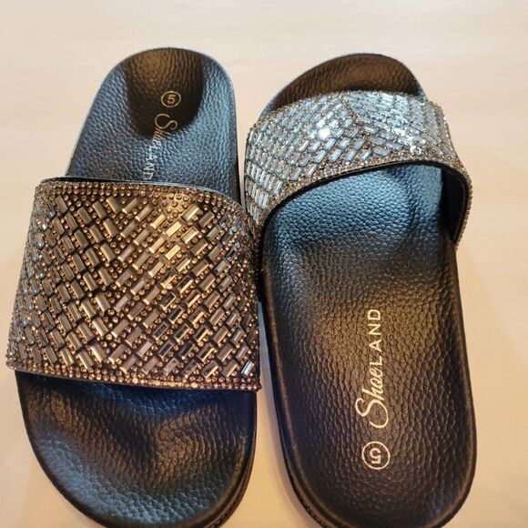 BRAND NEW SHOE LAND CATERINA-2-WOMEN’S  RHINESTONE SANDAL - Picture 12 of 15